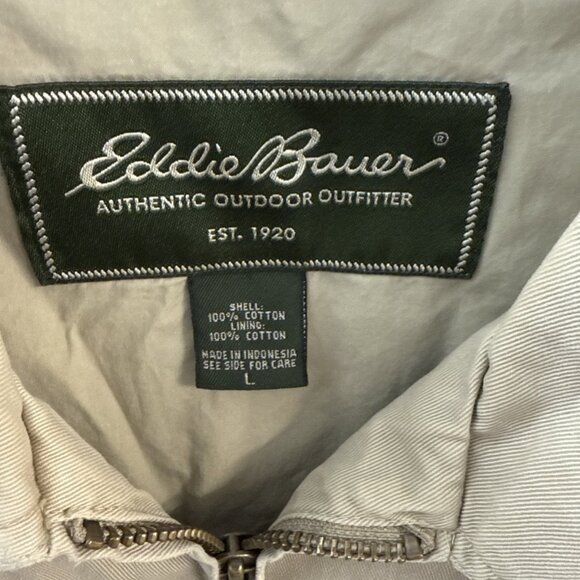 Eddie Bauer Field Chore Jacket Mens Large Tan Full-Zip Distressed (F31) - Picture 7 of 11